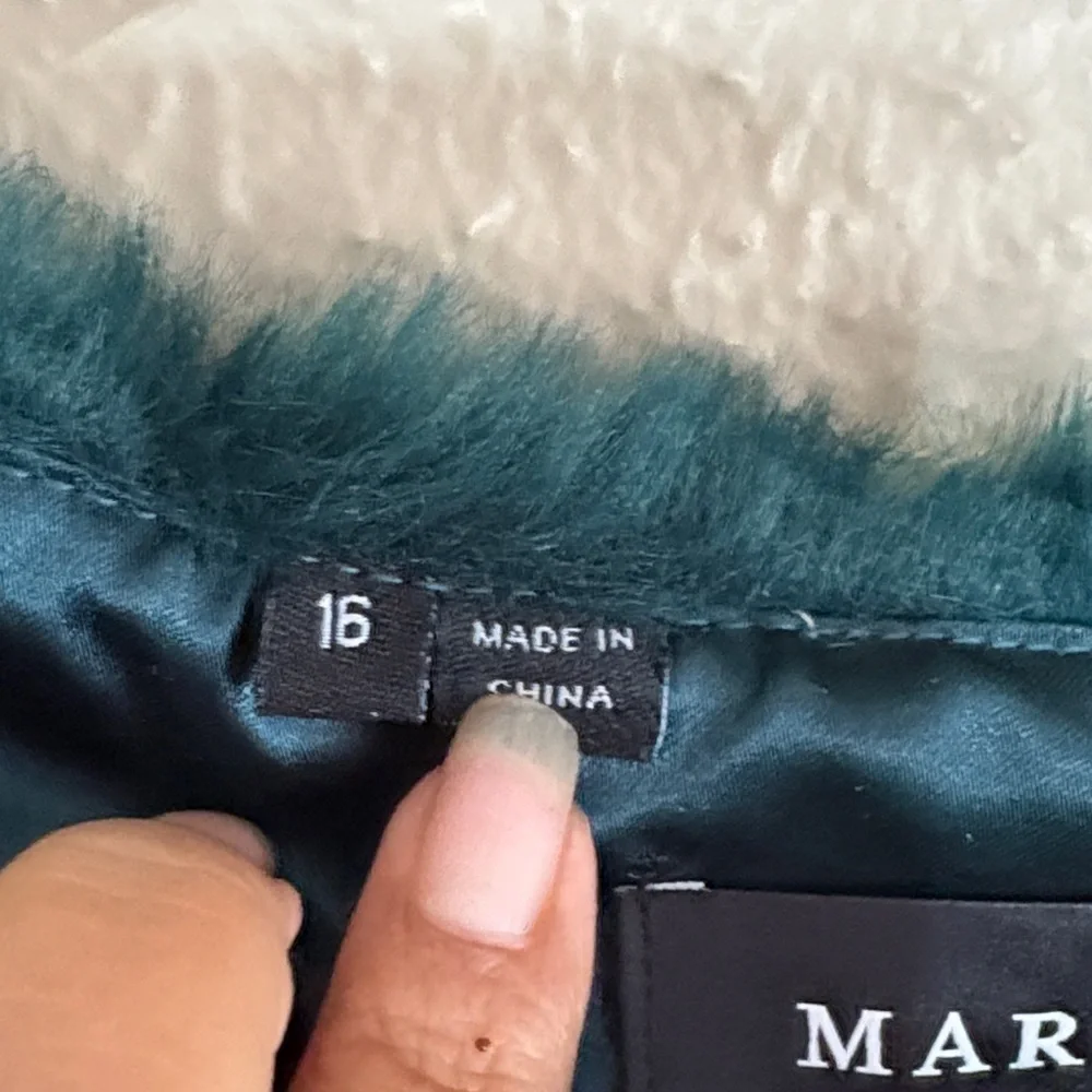Marciano Teal Textured Teddy Jacket